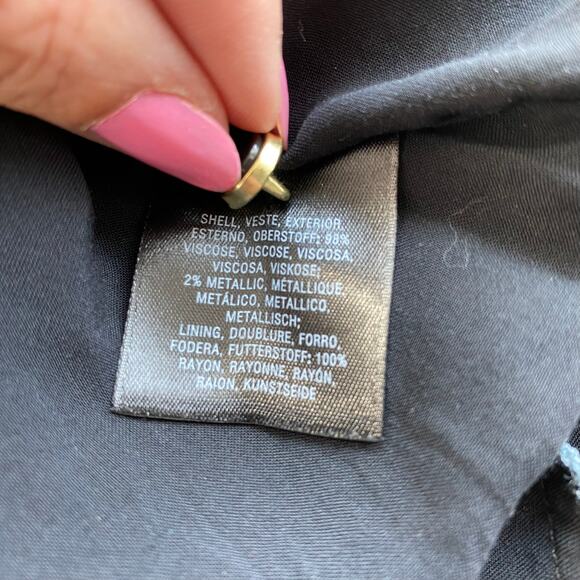 Anthropologie Meadow Rue Basilique Floral Blouse Top Size 8 Muticolor Metallic - Picture 9 of 13